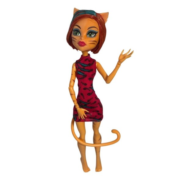 Monster High Toralei Doll 2011 Mattel Red Dress Grn Black Patterns Cat Features - Picture 1 of 9